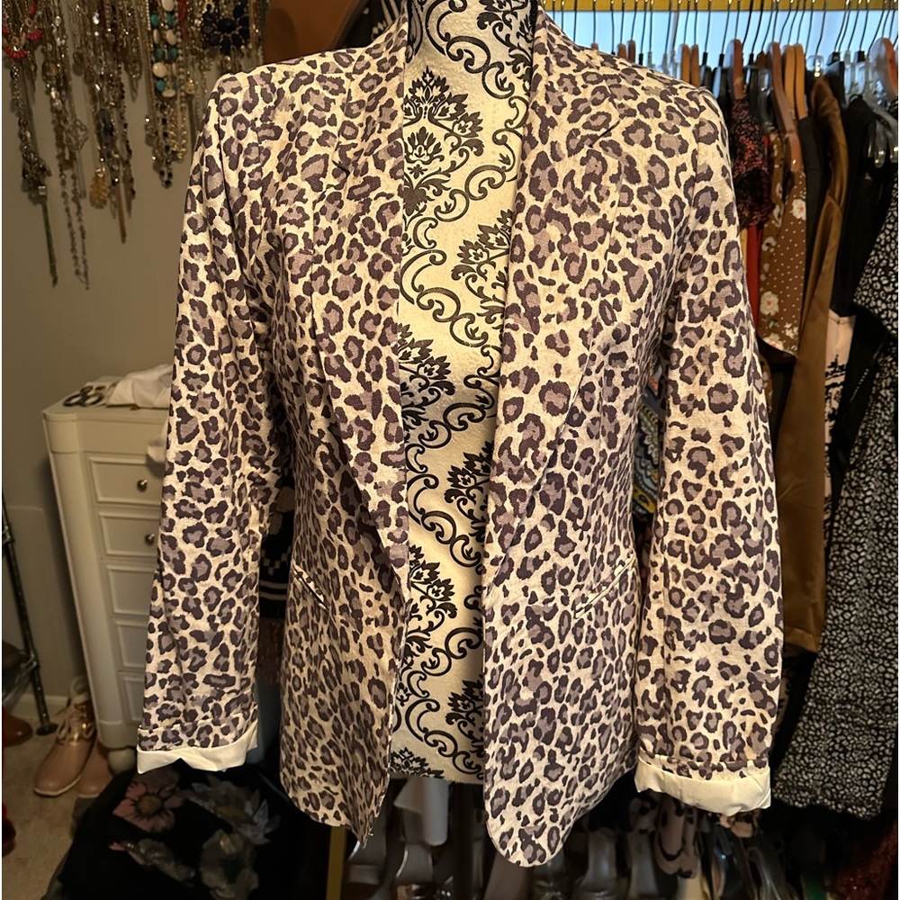NWT Rachel Zoe leopard blazer